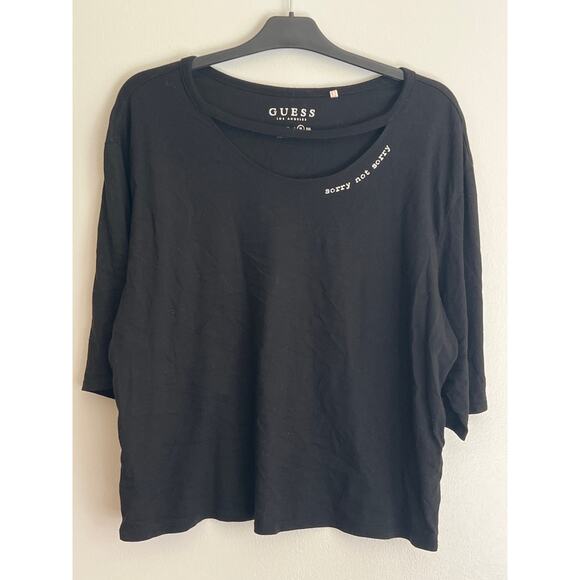 Guess oversized, boxy, cropped sorry‎ not sorry T-shirt size XL - Picture 1 of 7